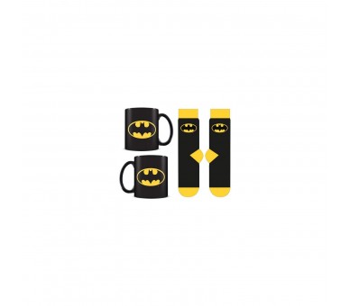 Caja regalo taza y calcetín logo Batman