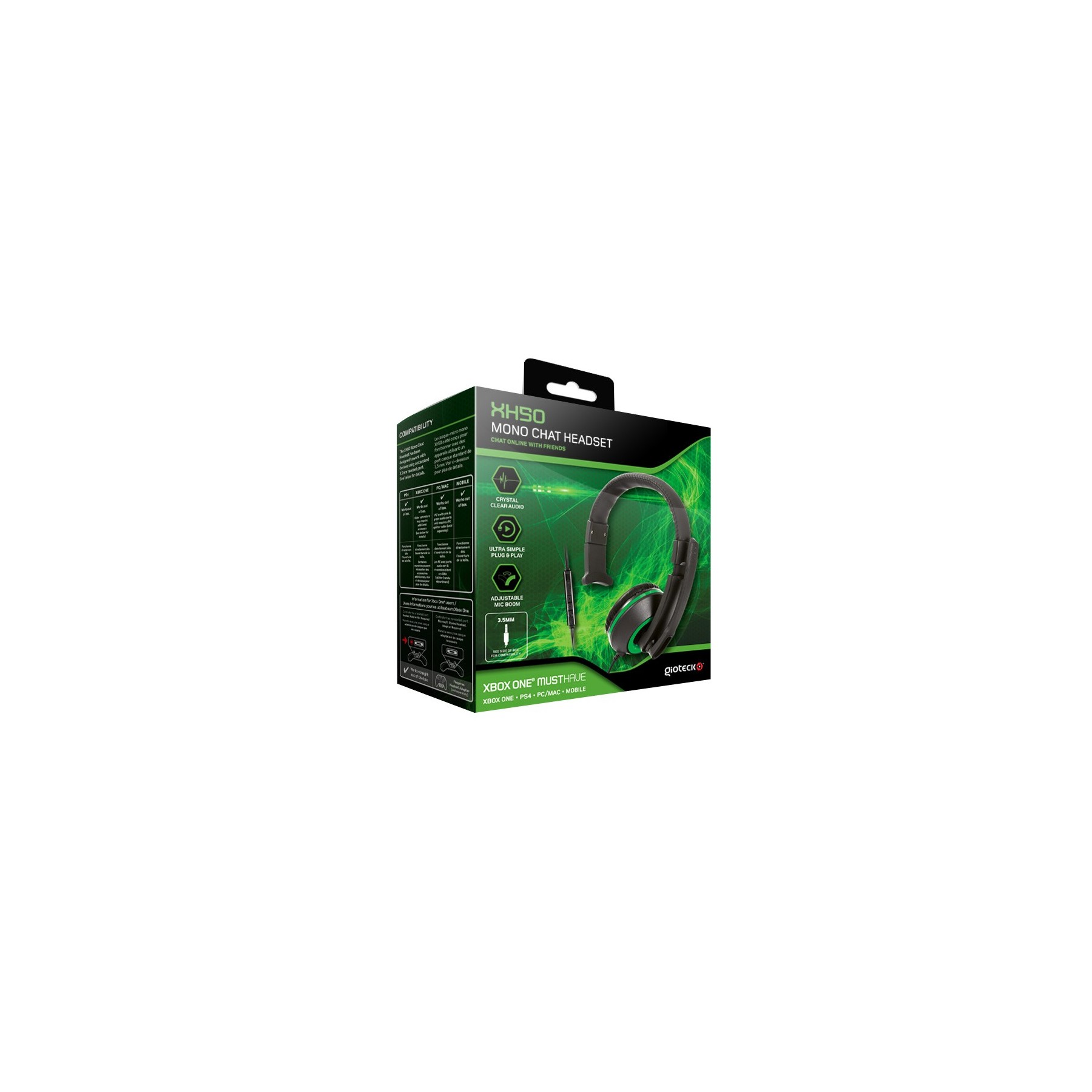 Gioteck Xh50 Wired Mono Headset Green [Xbox One]