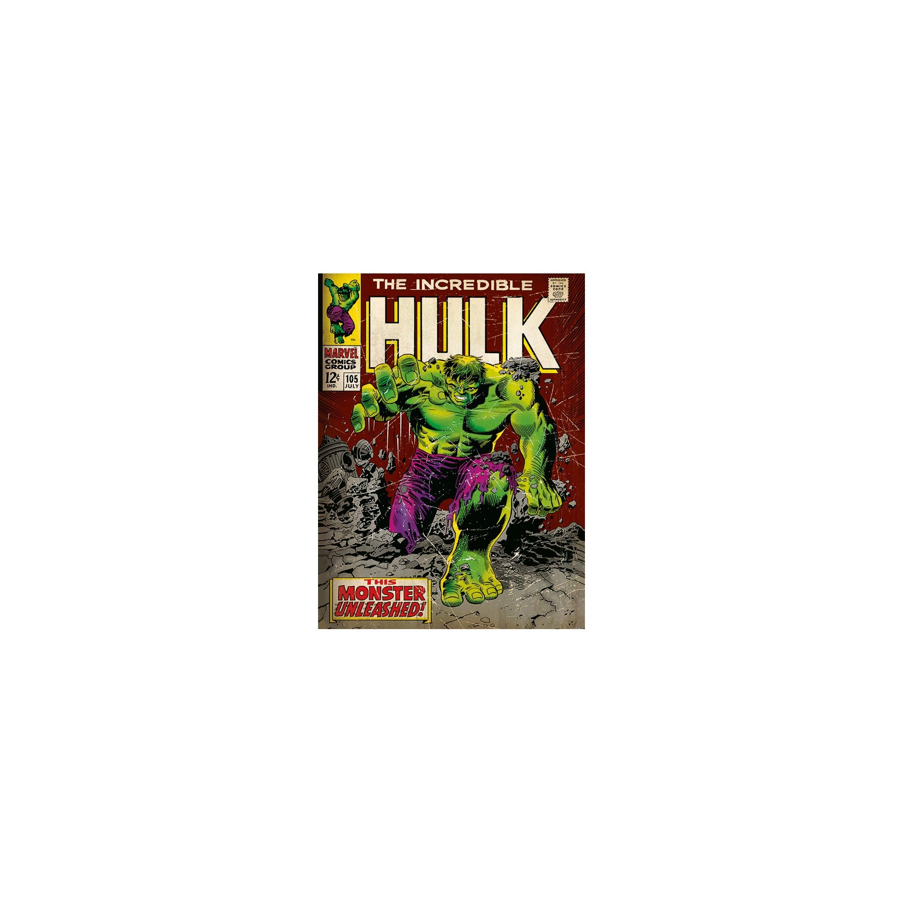 Marvel Retro - Lienzo 30X40 Hulk Retro