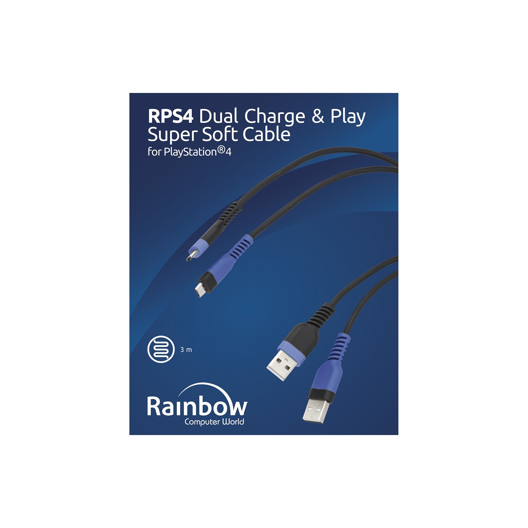 Rainbow Rps4 Dual Charge & Play Super Soft Cable [Ps4]
