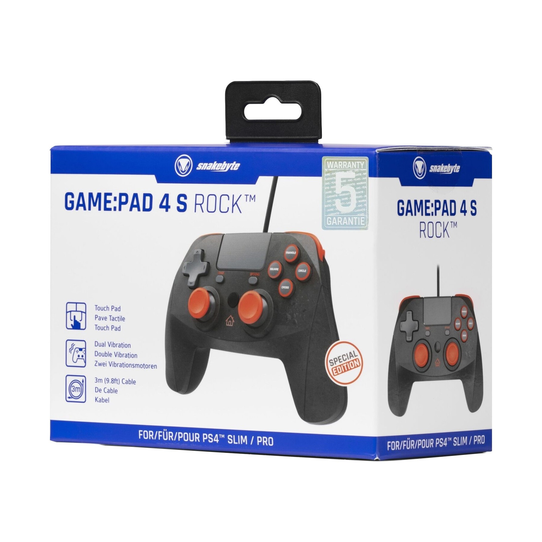 Snakebyte Game:Pad 4 S Rock (Grey Orange) [Ps4]