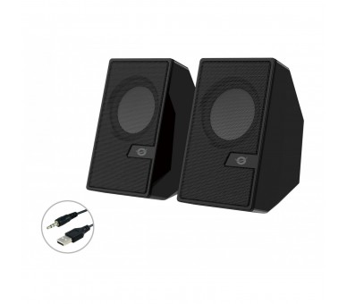 Altavoces 2.0 Conceptronic Bjorn02B 6W Color Negro Jack 3.5"