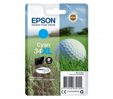 Epson Cartuchos De Tinta Cian Durabrite  Ultra Ink, 34Xl, Em