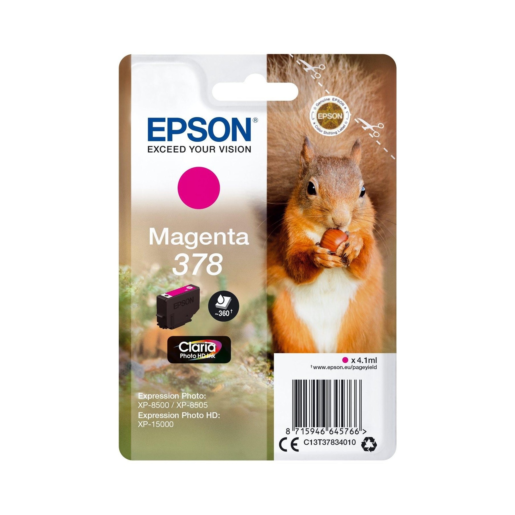 Epson Tinta Magenta Xp-8500, 8505, 15000 - Nº 378 (Claria Ph