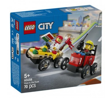 60458 Lego City Pack Veicoli Corsa Pizzaiolo vs Pompiere