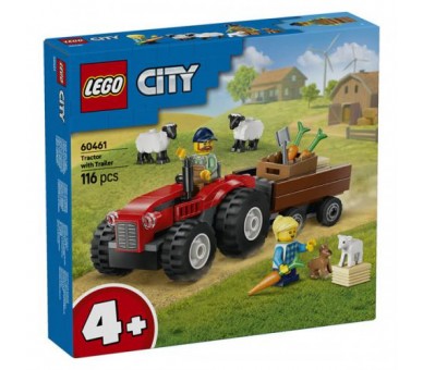 60461 Lego City Trattore Agricolo Rosso Rimorchio e Pecore