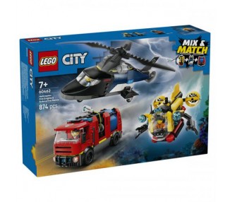 60462 Lego City Elicottero, Autopompa e Sottomarino