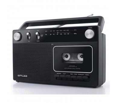 Radio Muse M152R Negro/Radio Fm/Am/Grabador De Cassettes
