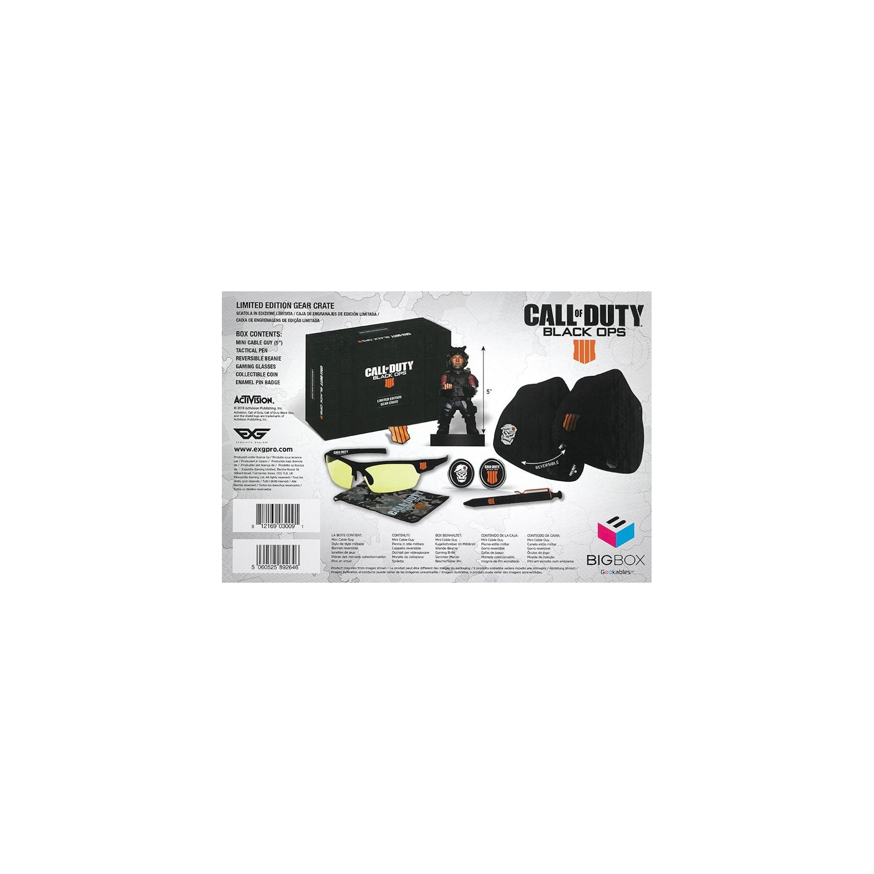 CALL OF DUTY BLACK OPS IV (MINI CABLE GUY/PLUMA/GORRO/GAFAS/MONEDA/PIN) BIG BOX