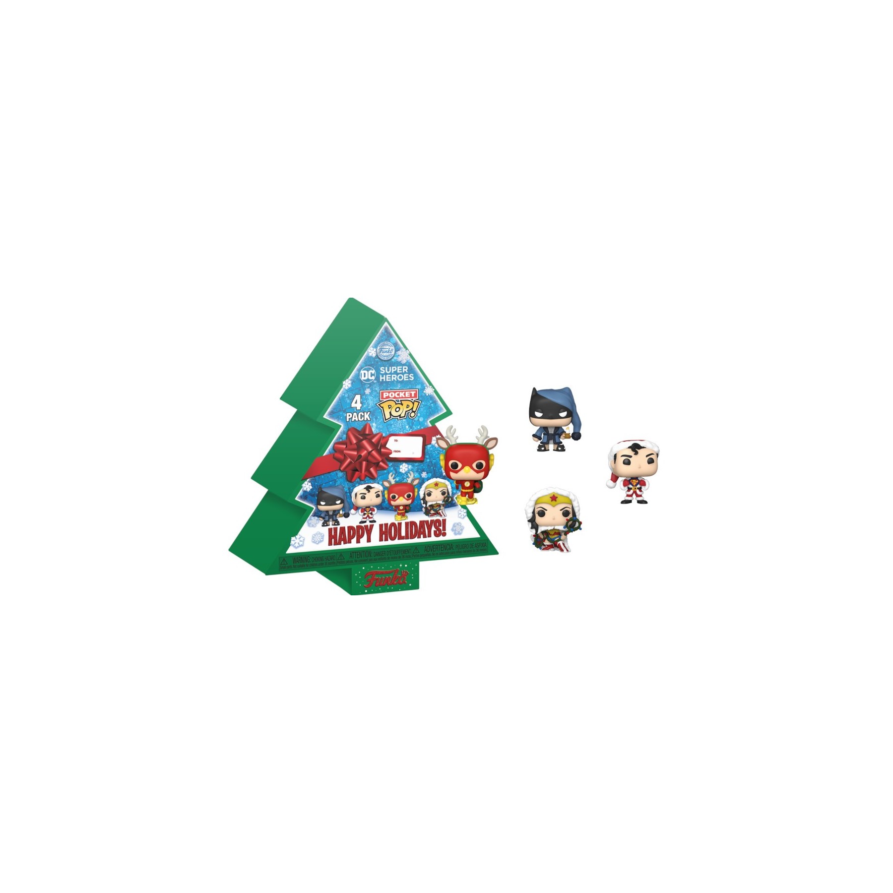 FUNKO POCKET POP! DC SUPER HEROES: HAPPY HOLIDAYS! (4 PACK)