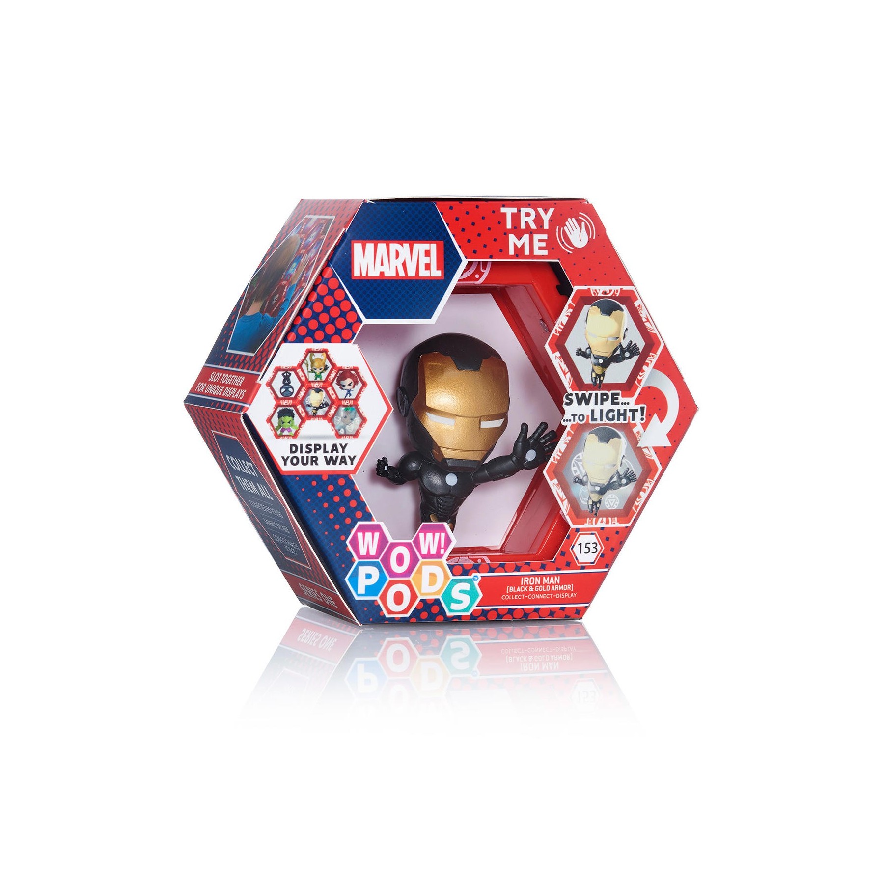 Figura Led Wow! Pod Iron Man Gold Metallic Marvel