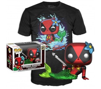 Set Figura Pop & Tee Marvel Deadpool Mermaid Exclusive