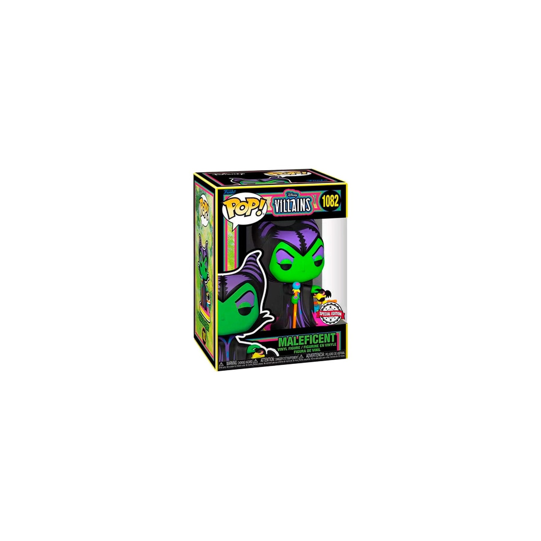 Figura Pop Disney Villains Maleficent Black Light Exclusive