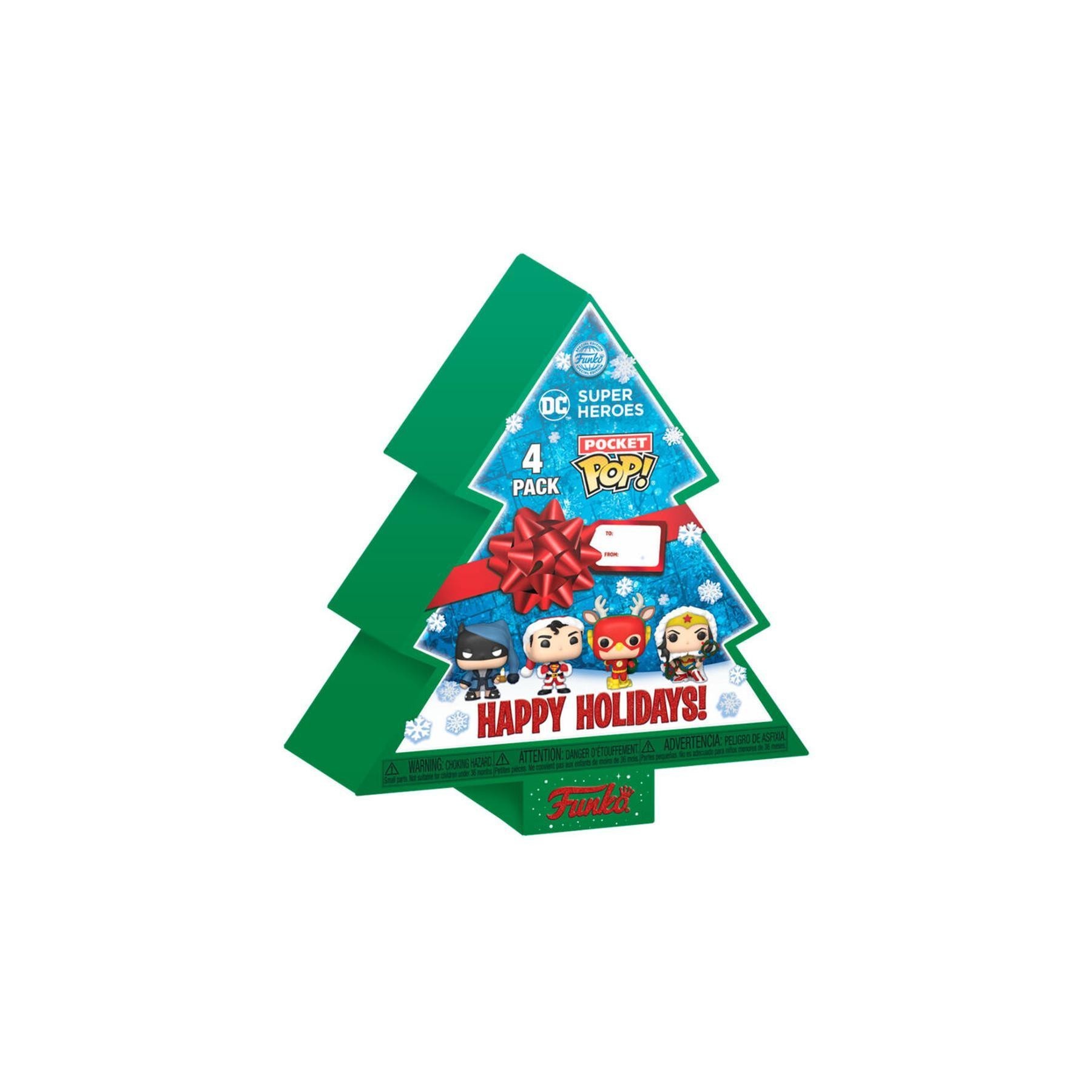 Arbol Con 4 Figuras Pocket Pop Dc Comics Happy Holidays