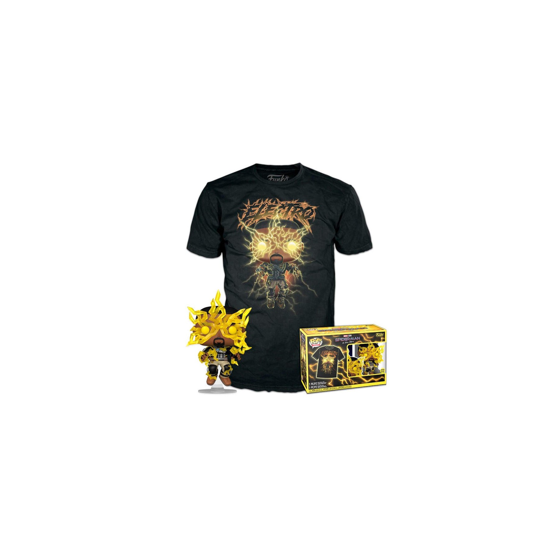 Set Figura Pop & Tee Marvel Spiderman No Way Home Electro
