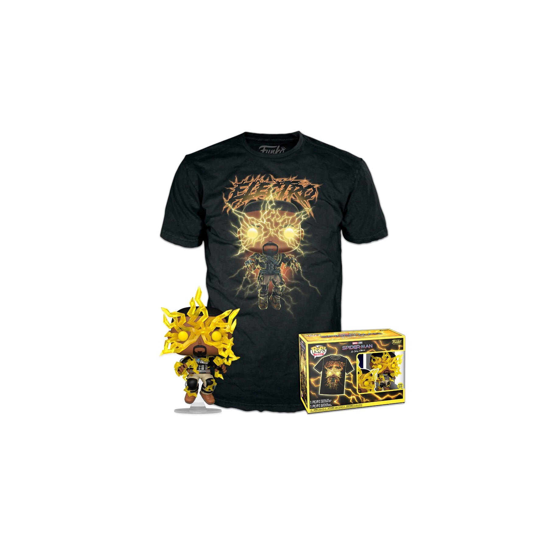 Set Figura Pop & Tee Marvel Spiderman No Way Home Electro