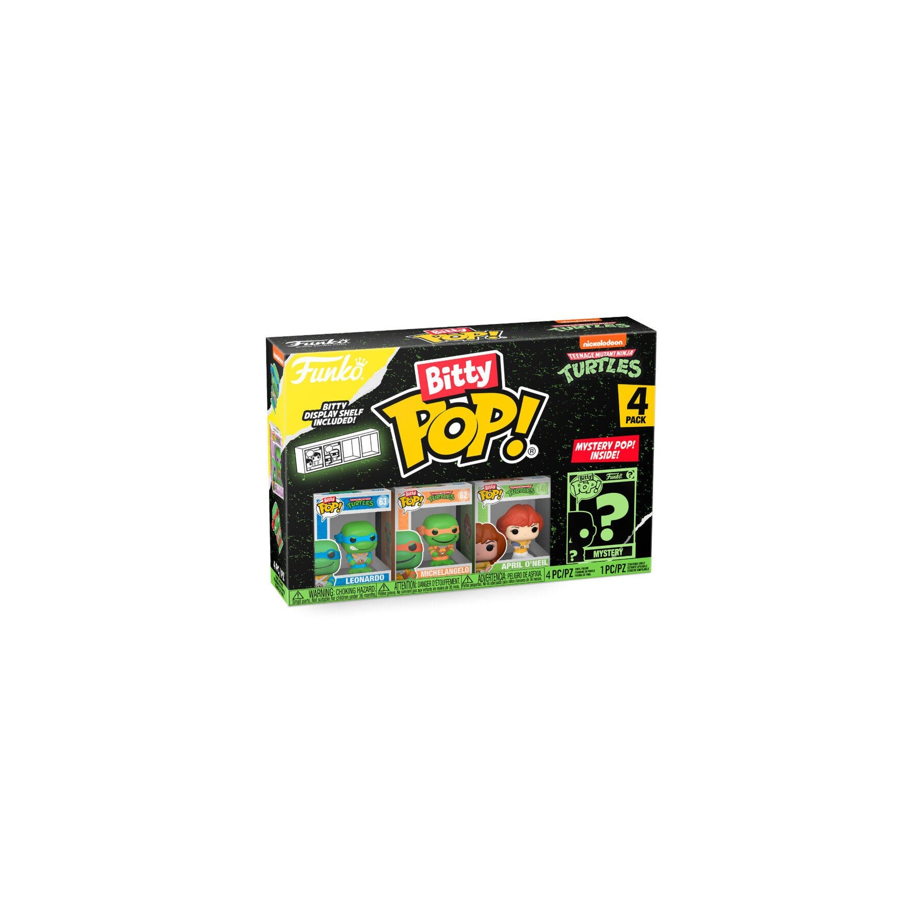 Blister 4 Figuras Bitty Pop Tortugas Ninja Leonardo