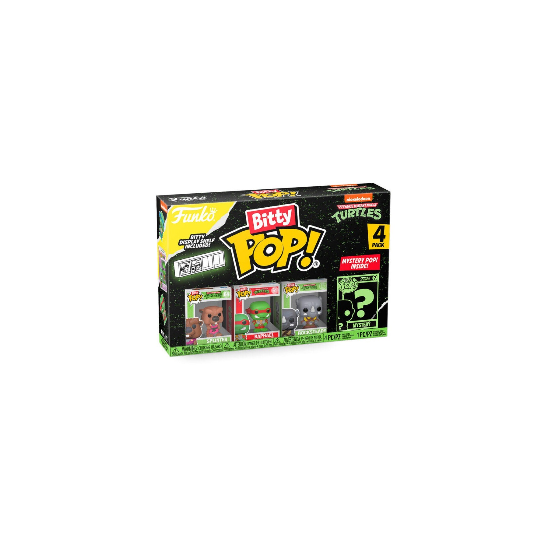Blister 4 Figuras Bitty Pop Tortugas Ninja Splinter