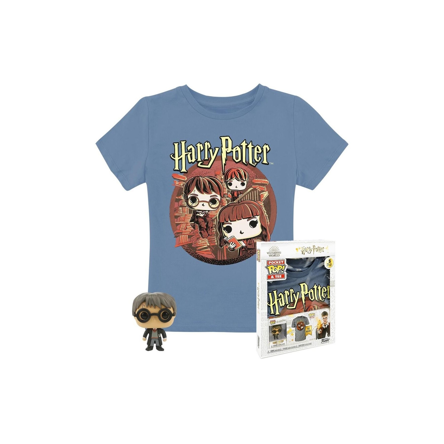 Pop & Tee Harry Potter Funko + Camiseta Trio Talla Xl