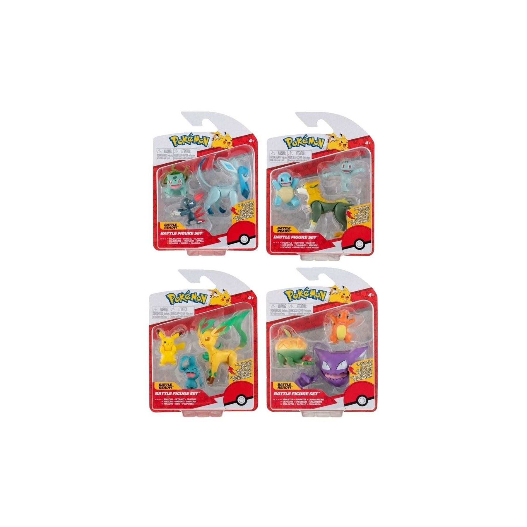 Pack De 3 Fuguras Pokemon Batalla Ola 10 Surtido De 4