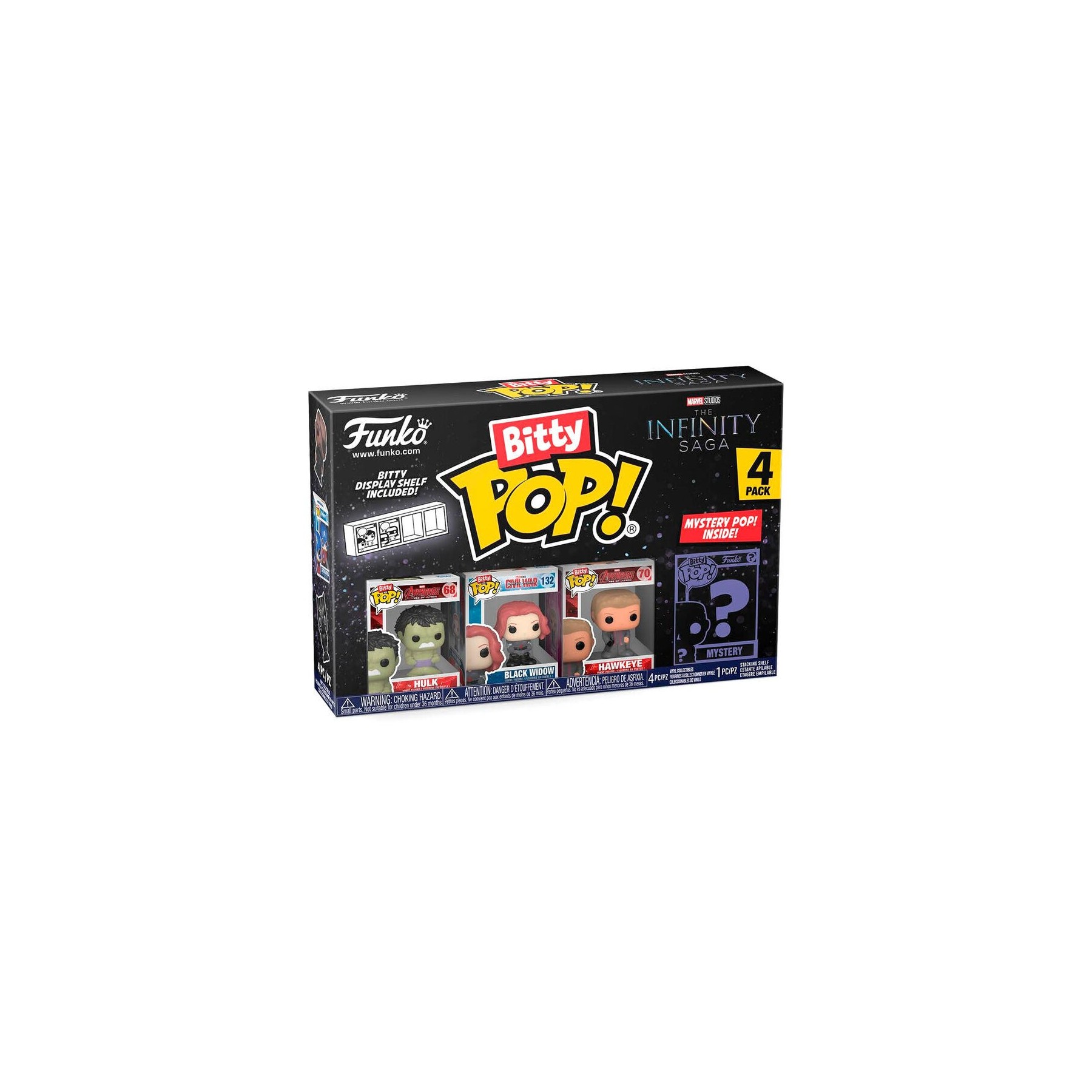 Blister 4 Figuras Bitty Pop Marvel The Infinity Saga Hulk