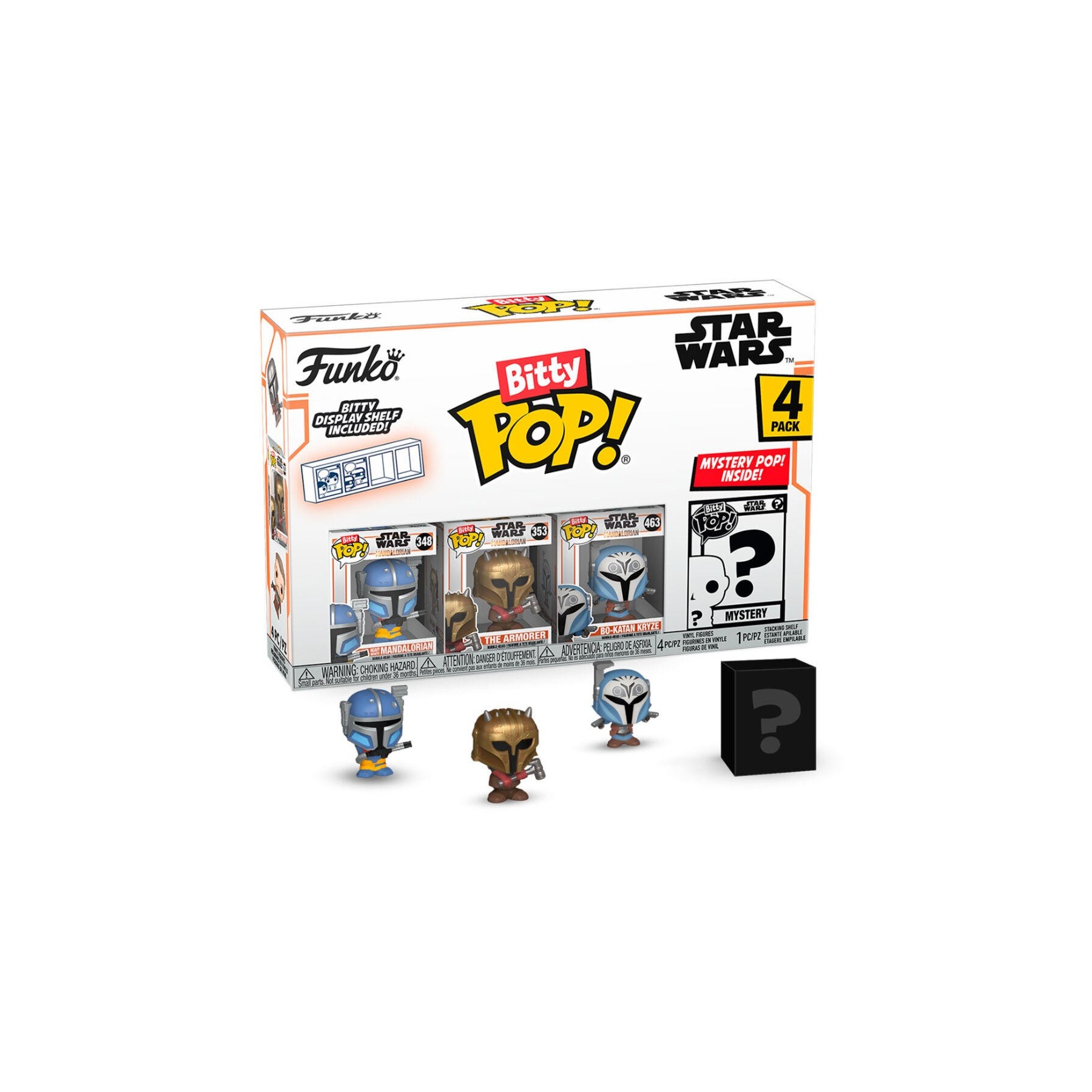 Blister 4 Figuras Bitty Pop Star Wars Mandalorian Heavy Mand