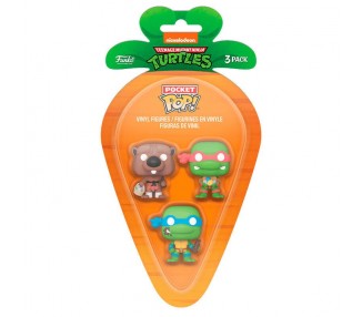 Blister 3 Figuras Carrot Pocket Pop Tortugas Ninja Splinter