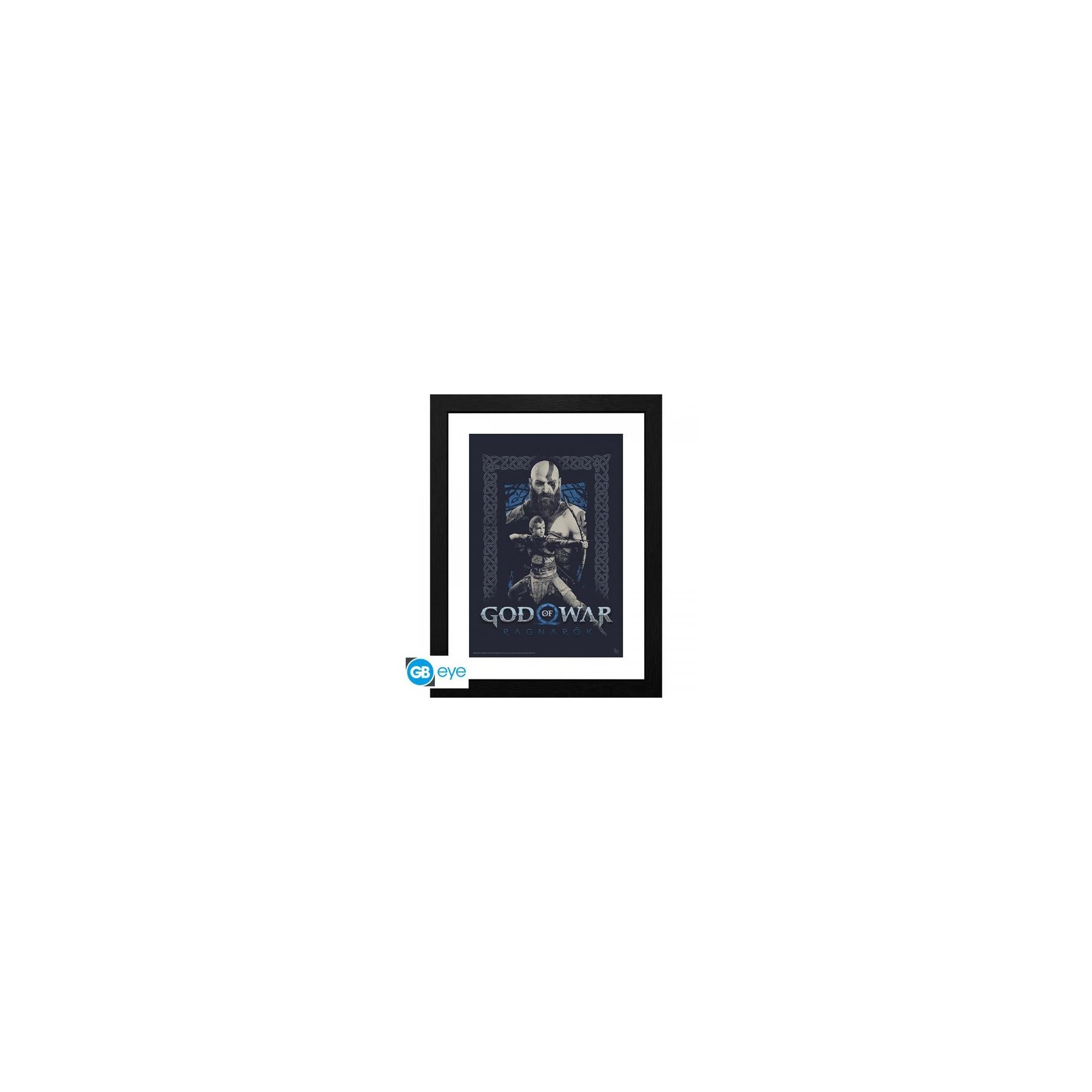 God of War Framed Print: Kratos and Atreus 30x40cm