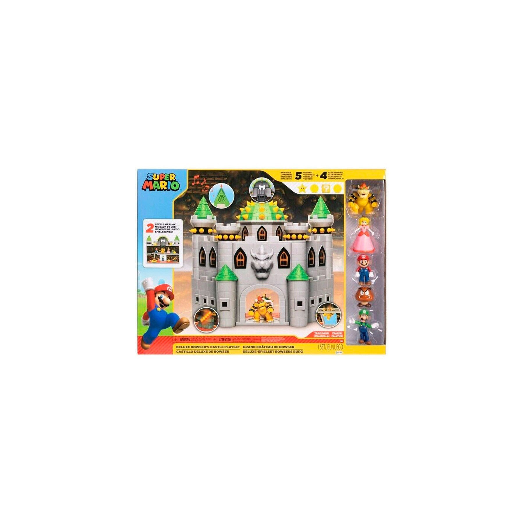 Nintendo - Playset Deluxe Castillo De Bowser Con 4 Figuras E