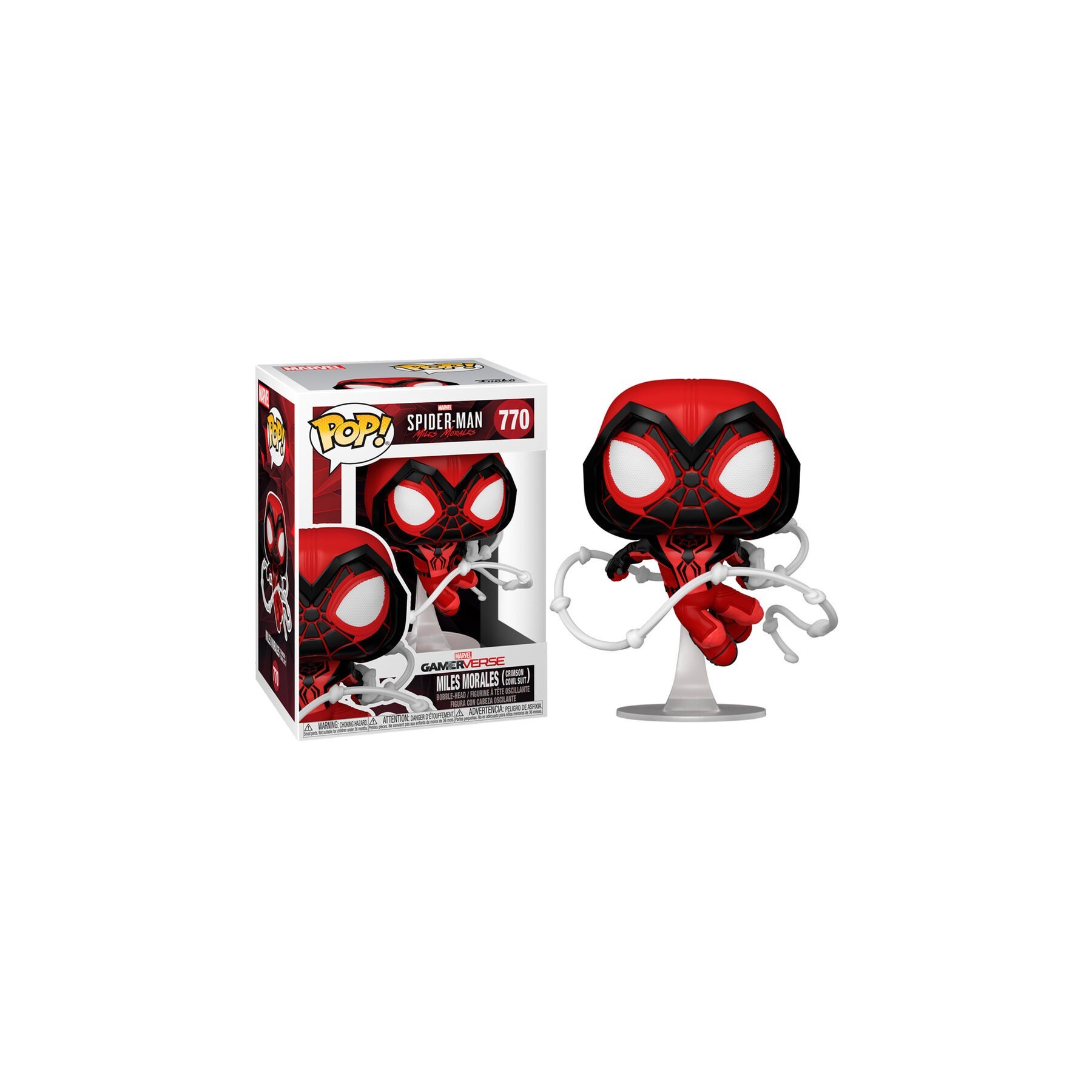 Figura Pop Marvel Spiderman Miles Morales Crimson Cowl Suit