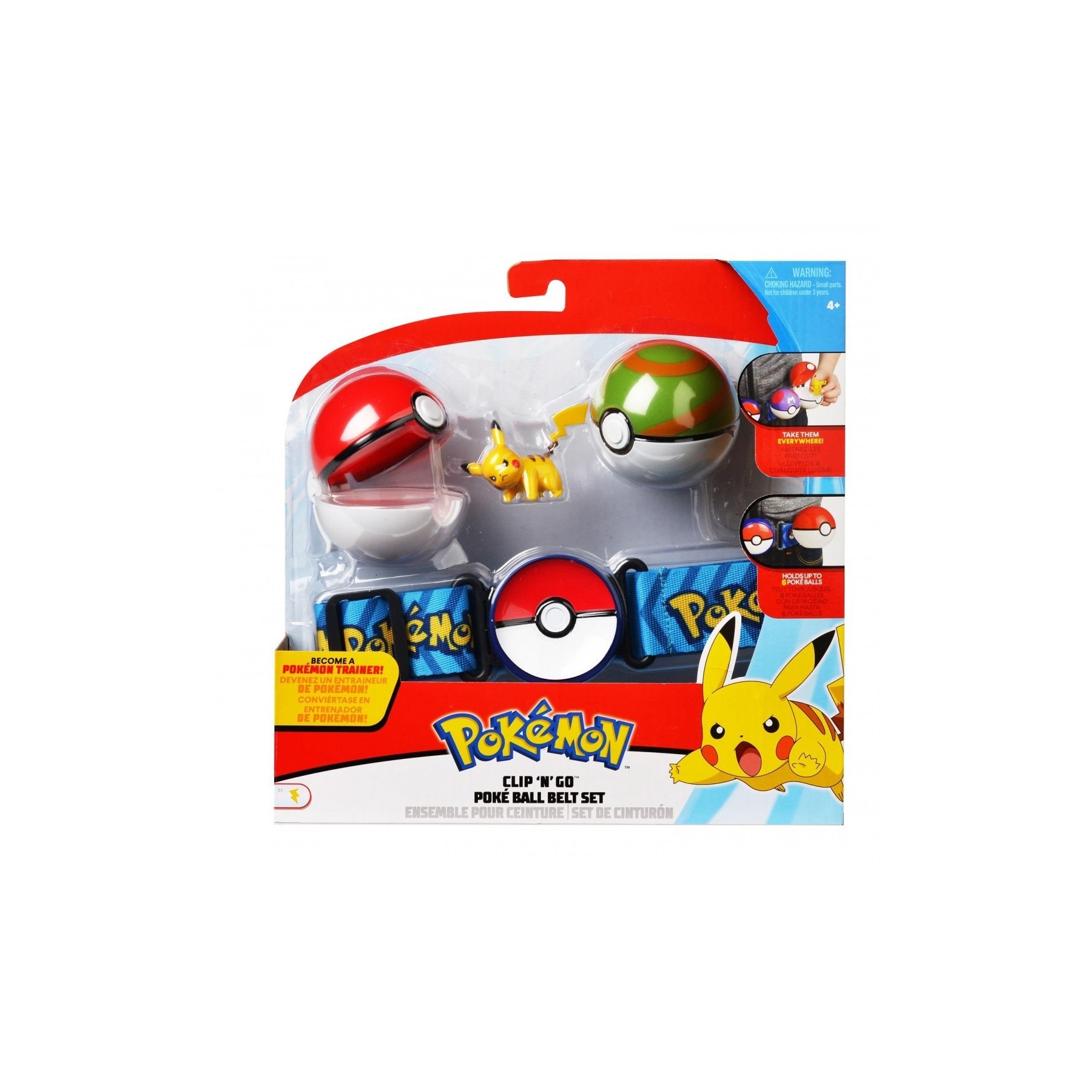Pokémon - Surtido Set De Cinturón Clip 'N' Go Poké Ball X4