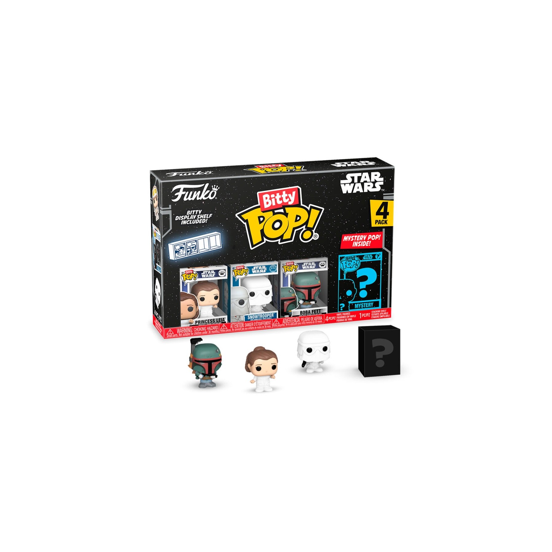 Blister 4 figuras Bitty POP Star Wars Leia