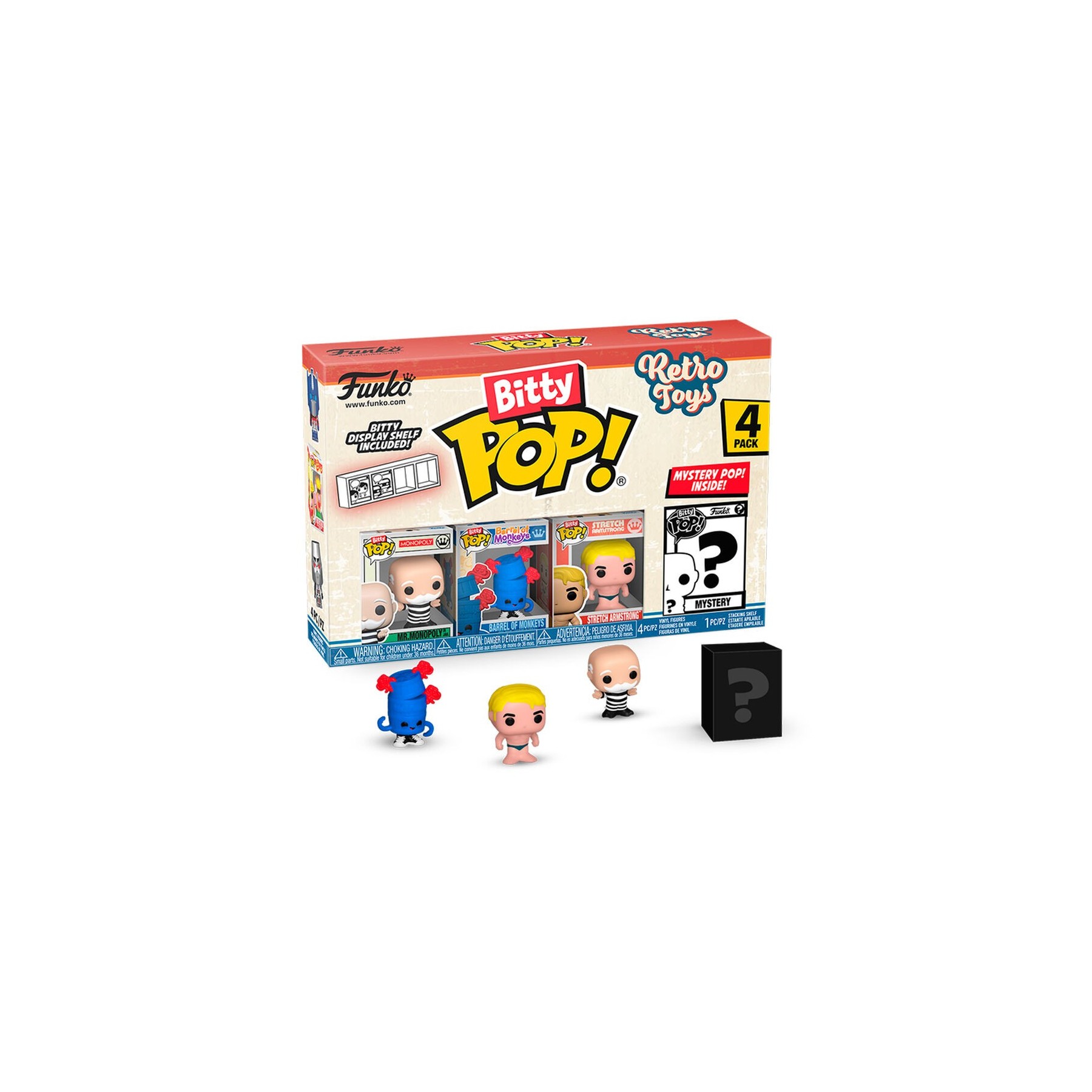 Blister 4 figuras Bitty POP Retro Toys Monopoly