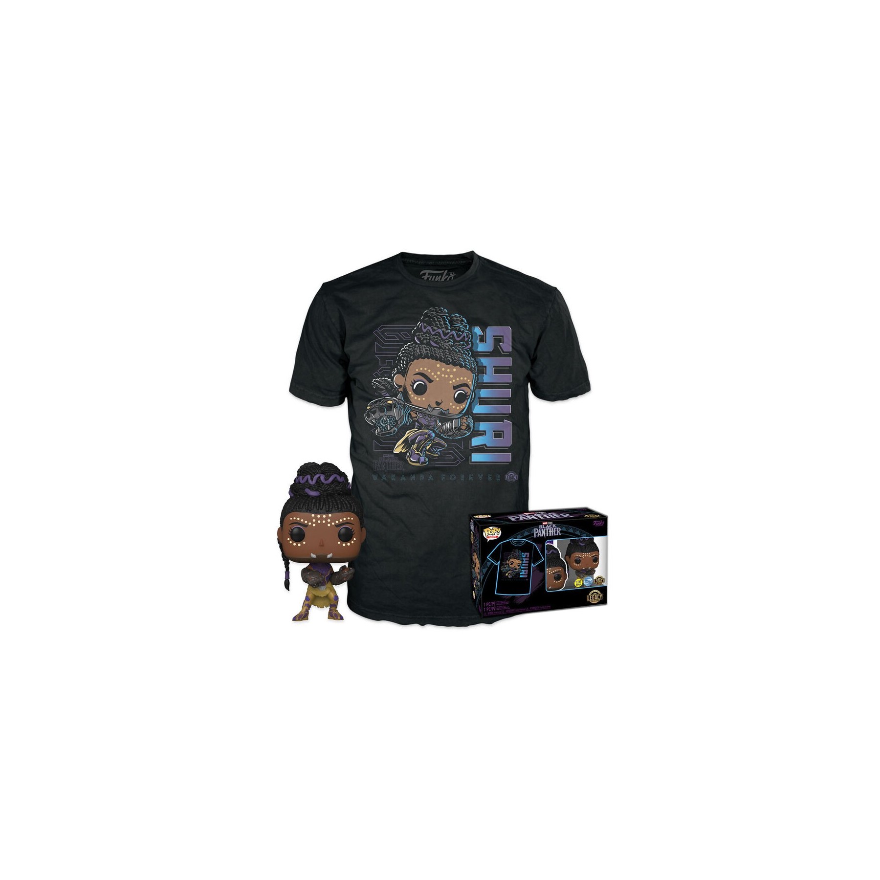 Set figura POP & Tee Marvel Black Panther Shury Exclusive