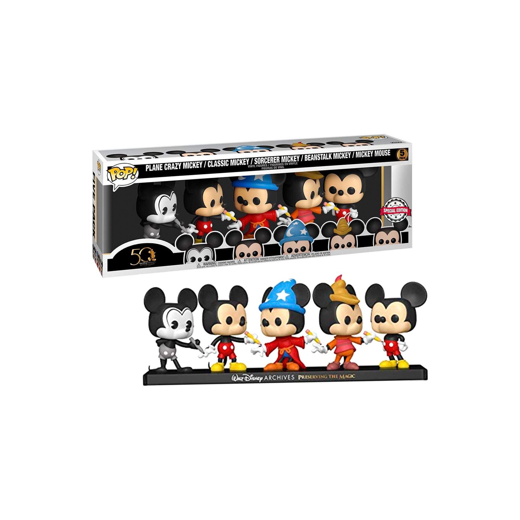 Set 5 figuras POP Disney Archives Mickey Exclusive