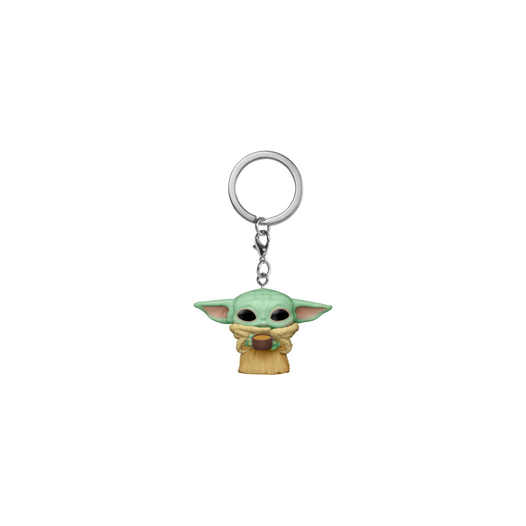 Llavero Pocket POP Star Wars The Mandalorian Yoda The Child with Cup