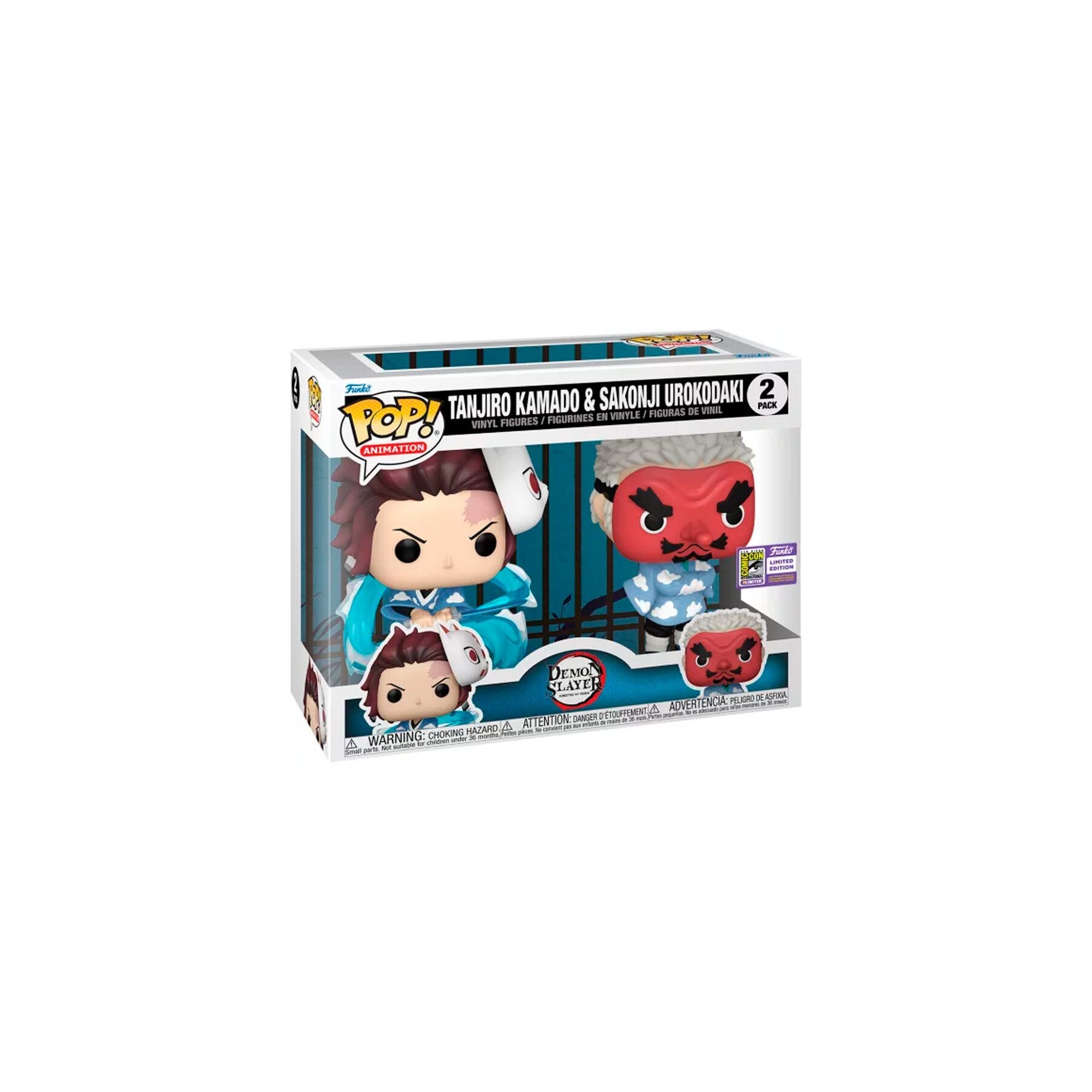 Blister 2 figuras POP Demon Slayer Kimetsu no Yaiba Tanjiro Kamado & Sakonji