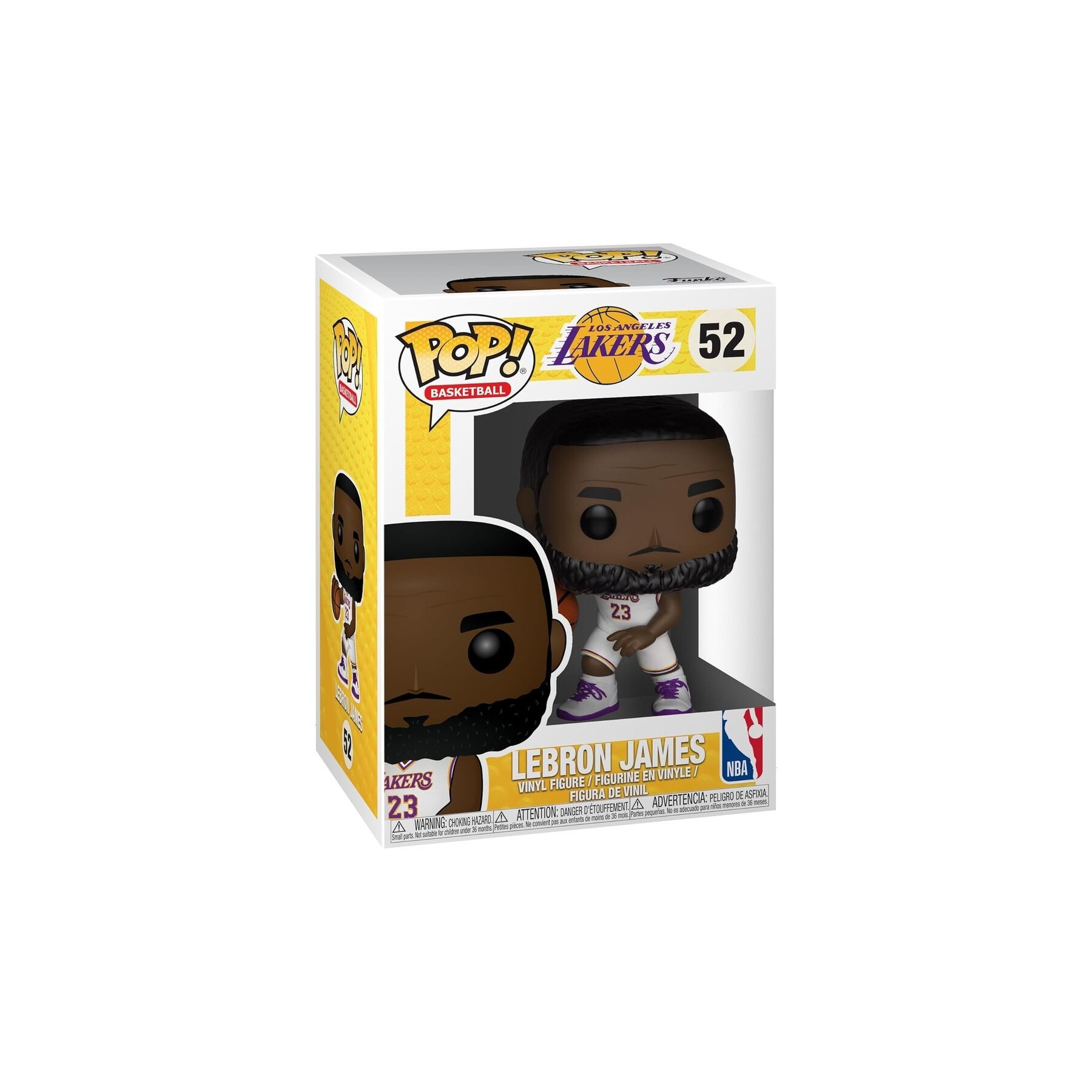 Figura POP NBA Lakers Lebron James White Uniform