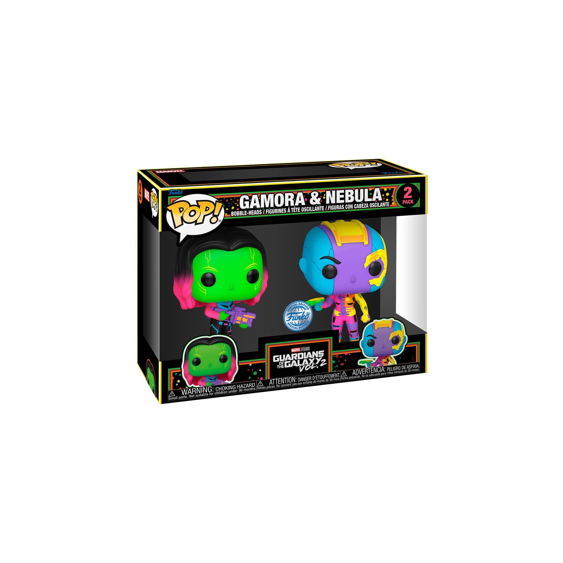 Blister 2 figuras POP Marvel Guardianes de la Galaxia Gamora & Nebula Exclusive