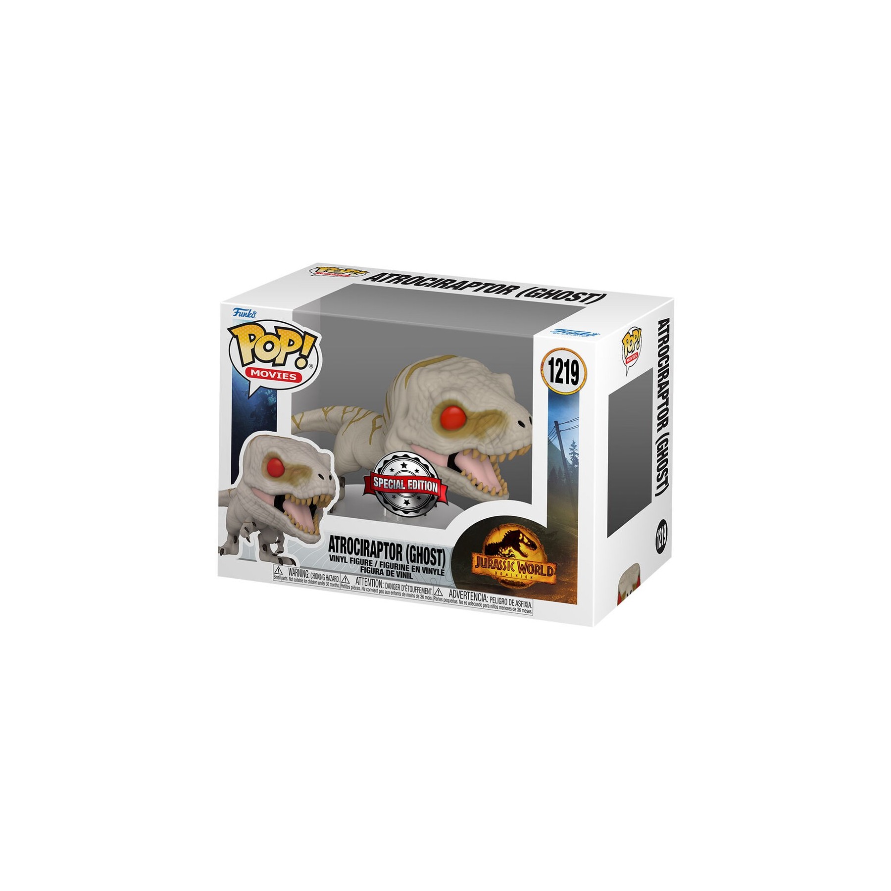 Figura POP Jurassic World Atrociraptor Ghost Exclusive