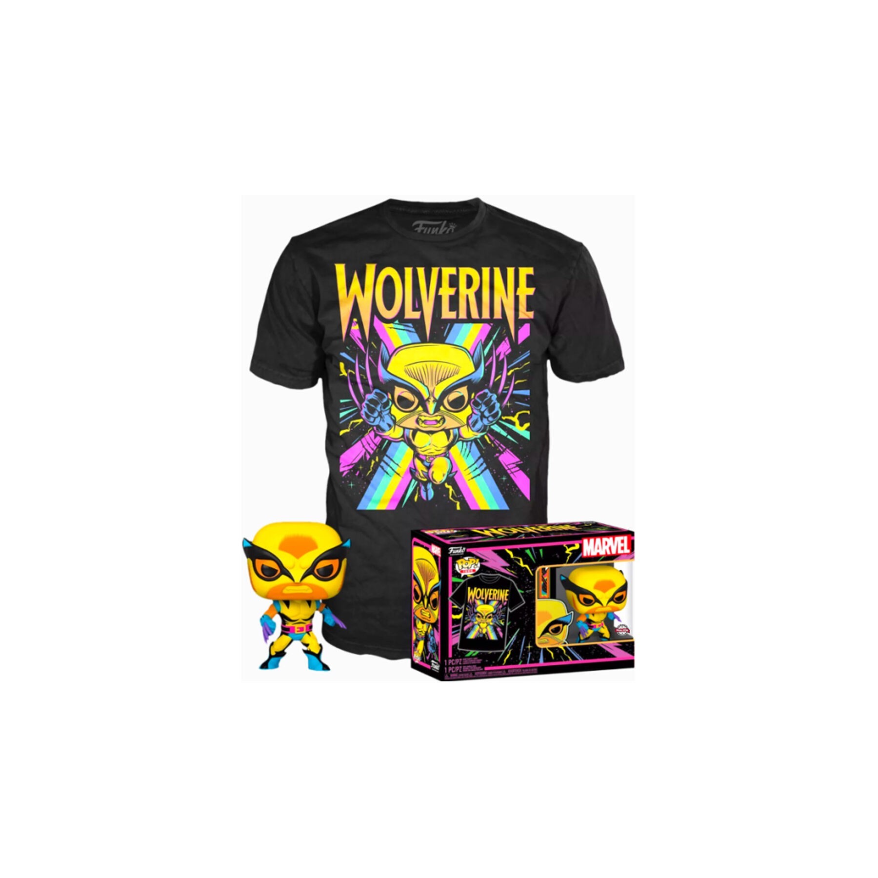 Set figura POP & Tee Marvel Wolverine Black Light