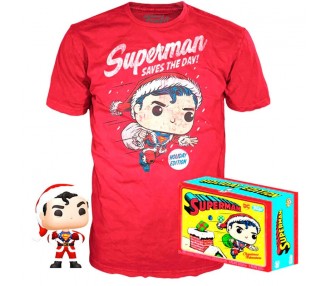 Set figura POP & Tee DC Comics Superman Exclusive Flocked
