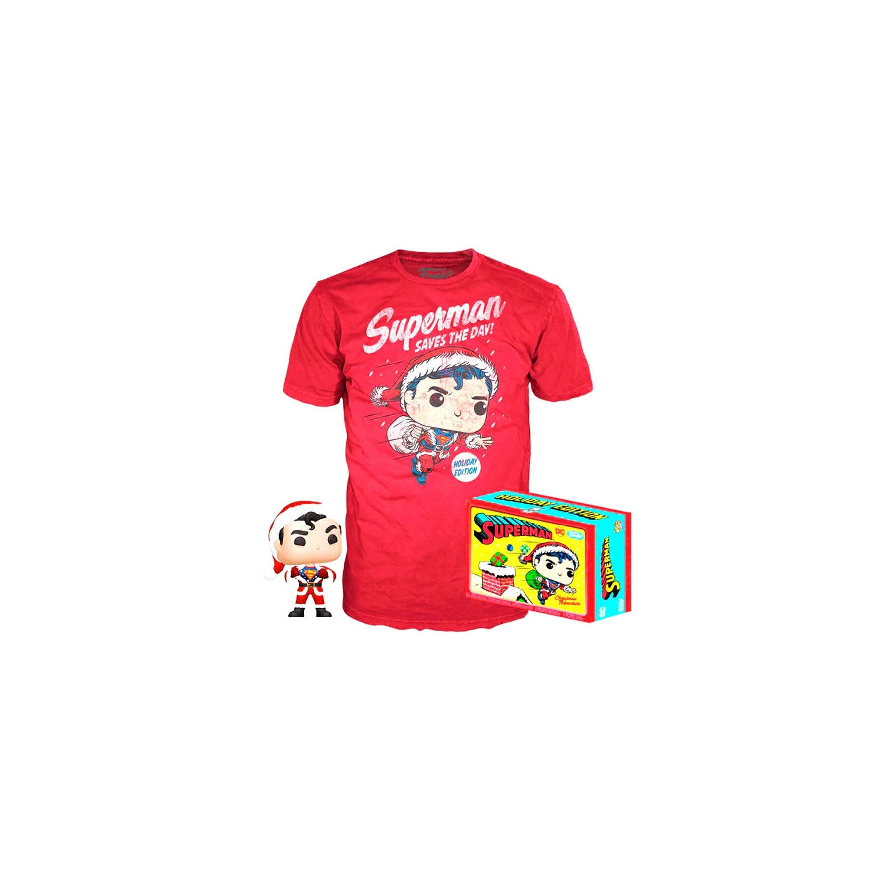 Set figura POP & Tee DC Comics Superman Exclusive Flocked