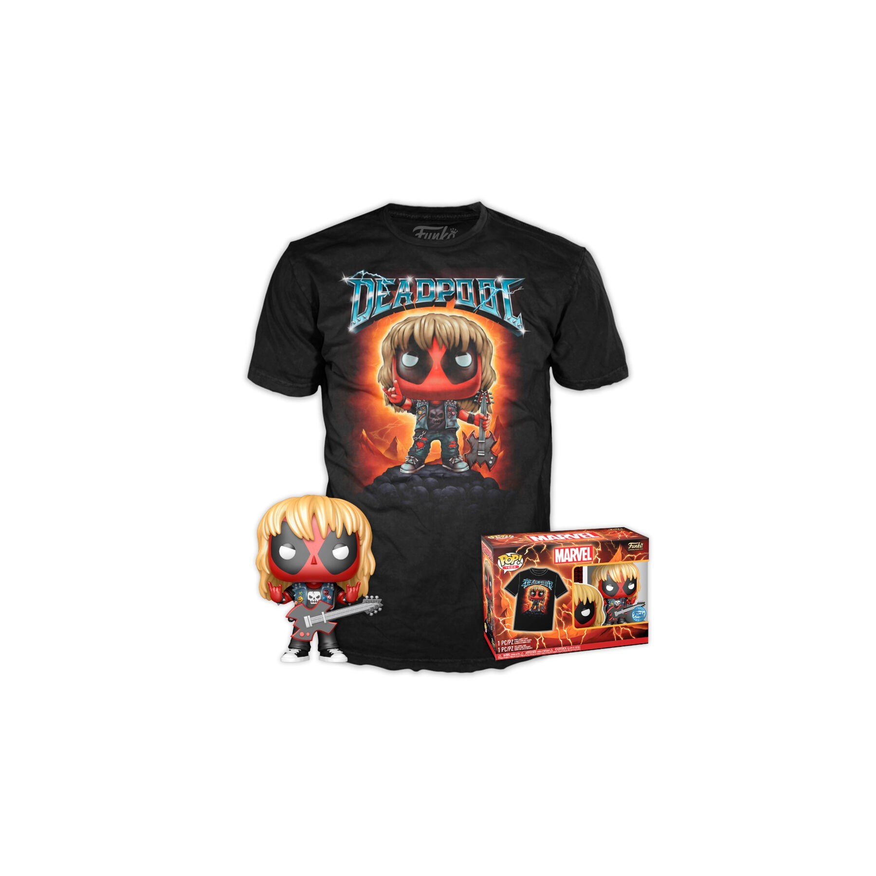 Set figura POP & Tee Marvel Deadpool Heavy Metal