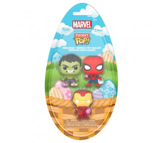 Blister 3 figuras Pocket POP Marvel Spiderman Hulk Iron Man