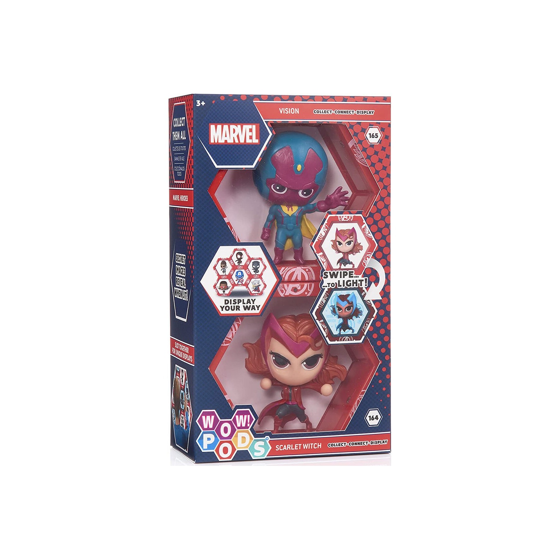 Set Figuras led WOW! POD Vision + Scarlet Marvel