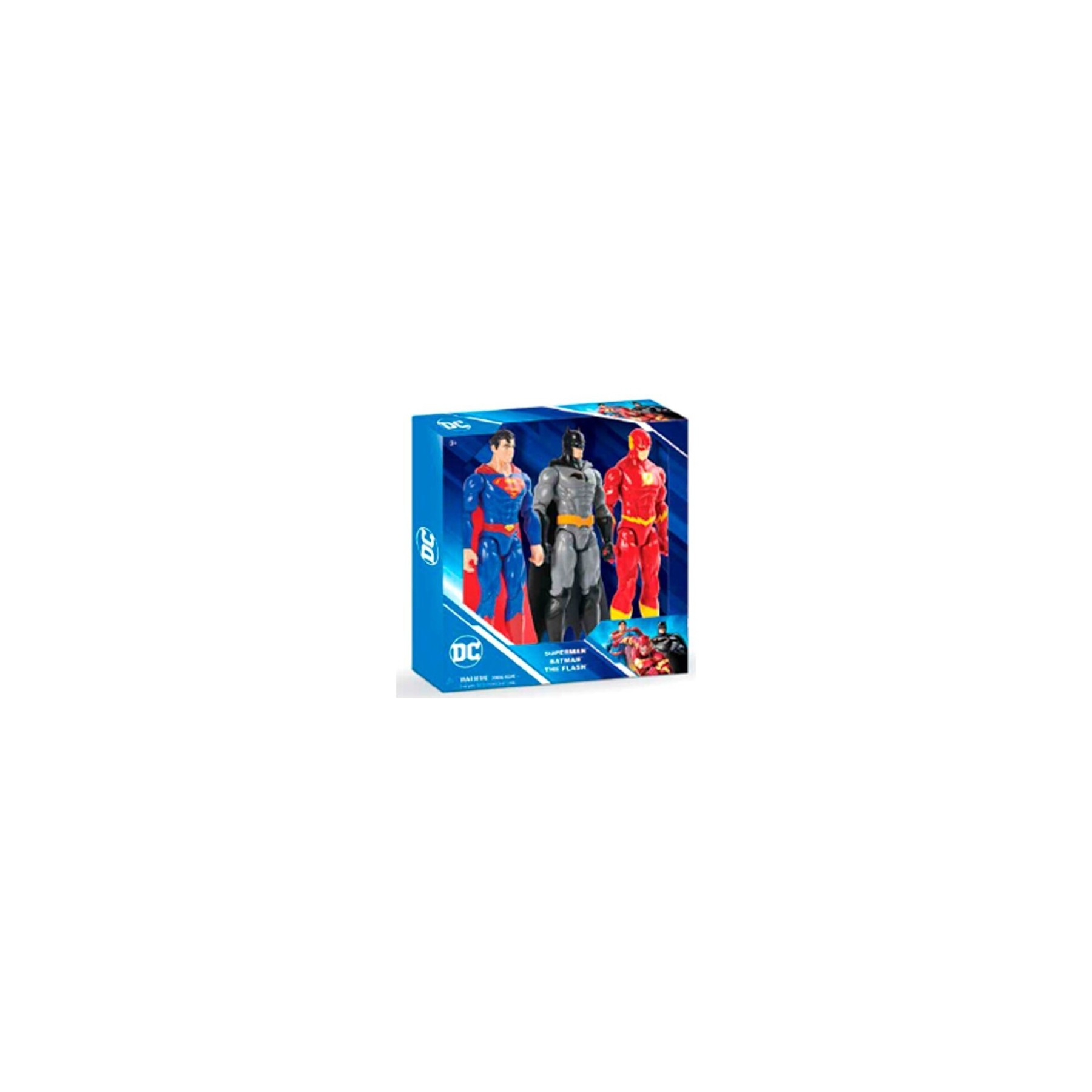 Blister 3 figuras Superman Batman Flash DC Comics 30cm