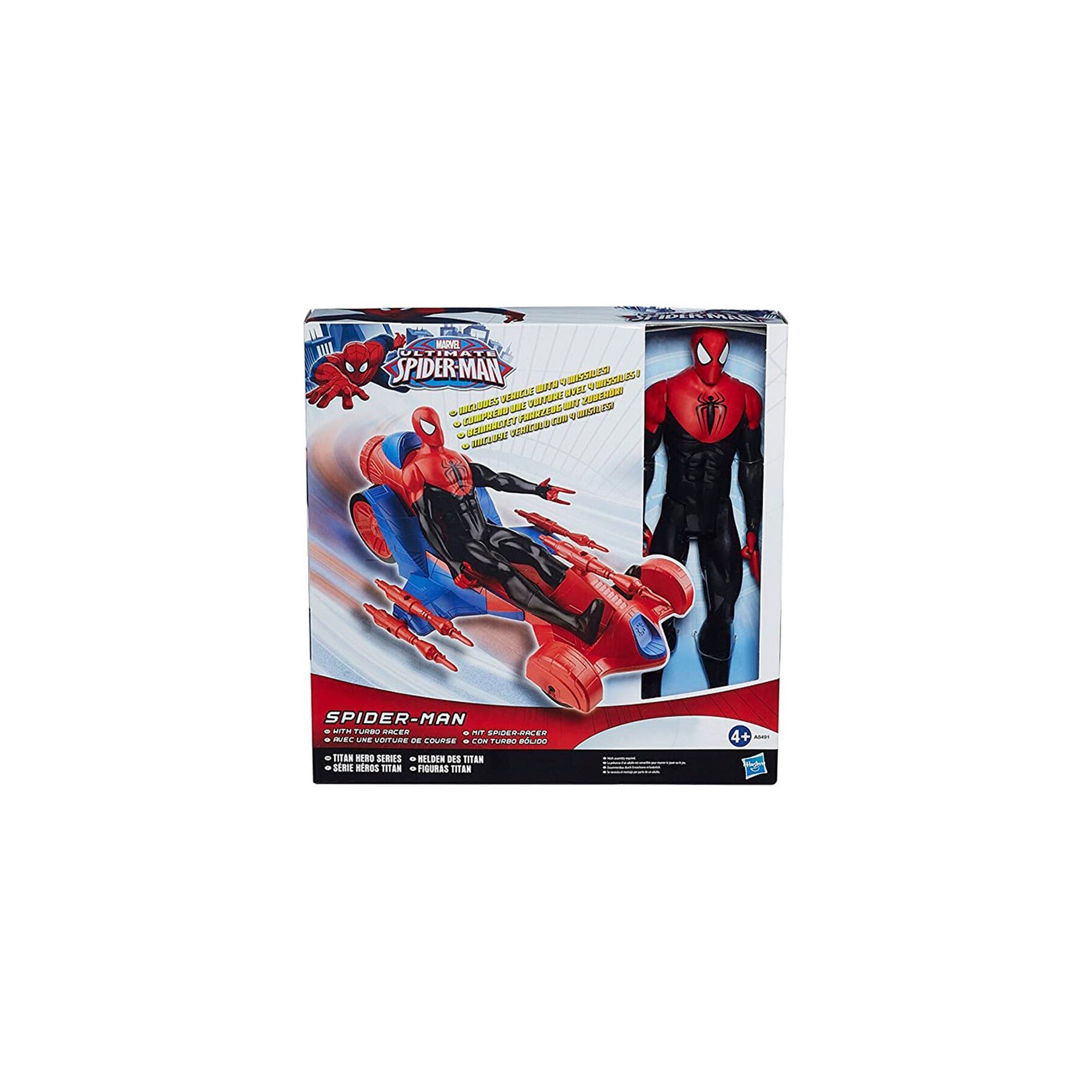 Figura Spiderman + vehiculo Titan Hero Series Marvel