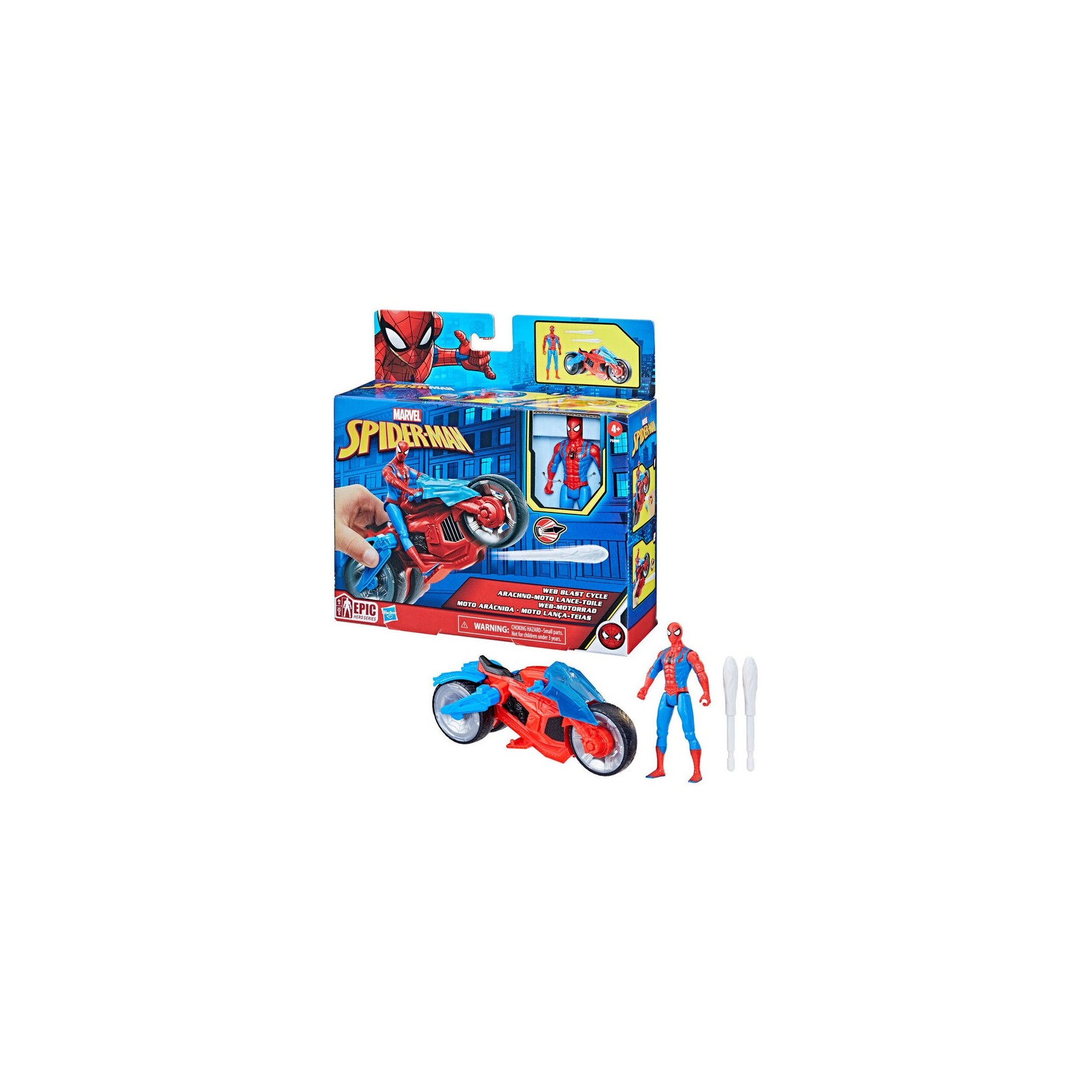 Figura Spiderman + Vehiculo Spiderman Marvel