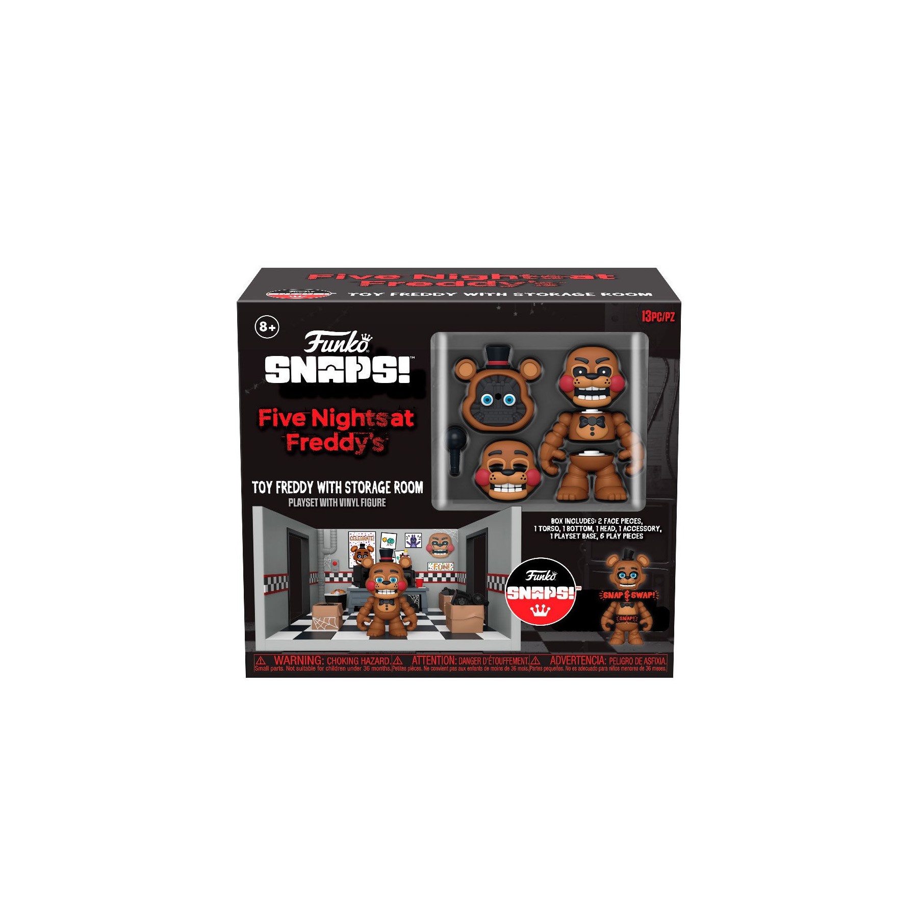 Figura playset Snaps! Five Nights at Freddys Toy Freddy with Storage Room
